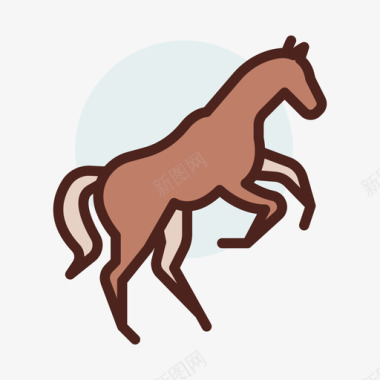 马骑马线性颜色图标图标