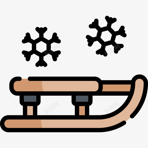 雪橇寒假11线性颜色图标svg_新图网 https://ixintu.com 寒假 线性 雪橇 颜色