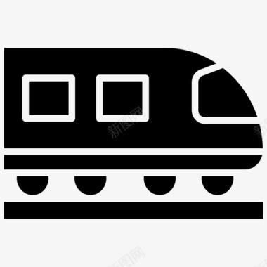 火车子弹头列车铁路图标图标