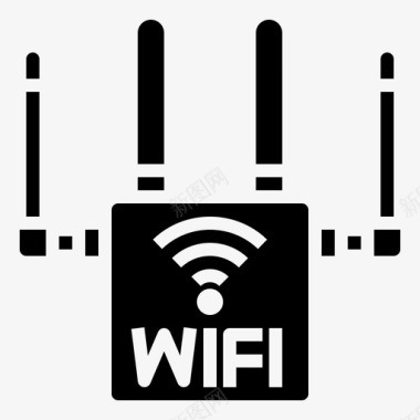 Wifi路由器计算机组件8填充图标图标