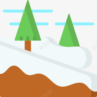 雪崩冬季自然15平坦图标图标