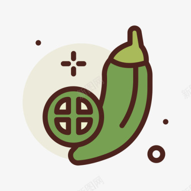 墨西哥胡椒蔬菜1原色图标图标