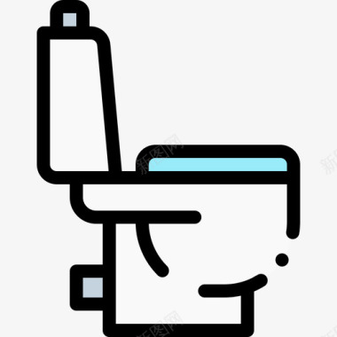 卫生间水管工37线性颜色图标图标