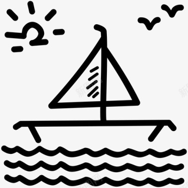 船海滩帆图标图标