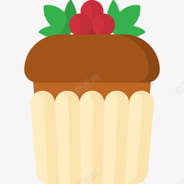 纸杯蛋糕圣诞食品3平的图标图标