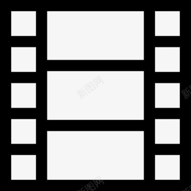 胶片卷盘电影工业23线性图标图标