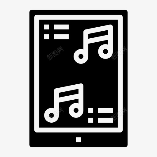平板电脑音乐和声音8填充图标svg_新图网 https://ixintu.com 填充 声音 平板电脑 音乐