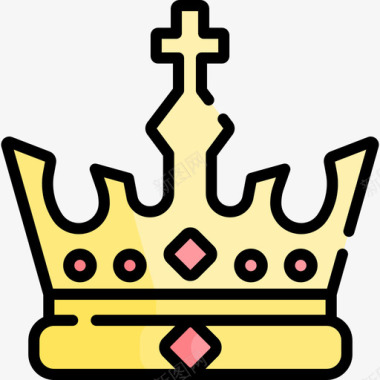 皇冠英格兰36线性颜色图标图标