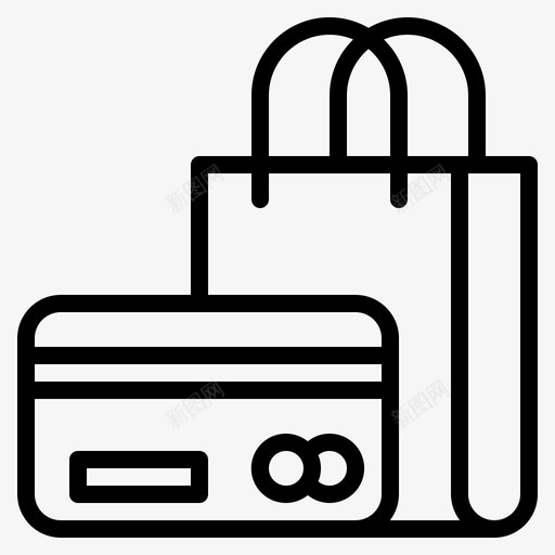 购物袋网上购物8线性图标svg_新图网 https://ixintu.com 线性 网上购物 购物袋