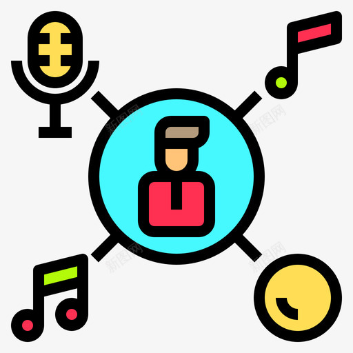 音乐音乐和声音11线性颜色图标svg_新图网 https://ixintu.com 声音 线性 音乐 颜色