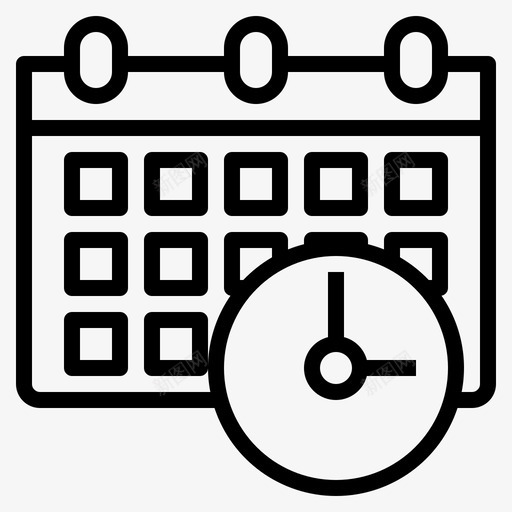 时间表商业生态系统2线性图标svg_新图网 https://ixintu.com 商业 时间表 生态系统 线性