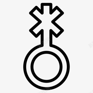 性别酷儿lgbt1线性图标图标
