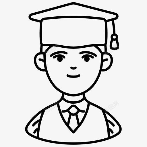男生头像毕业人物图标svg_新图网 https://ixintu.com 人物 头像 毕业 男生 职业 轮廓