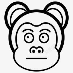 标识向量无表情猴子表情符号猴脸图标高清图片