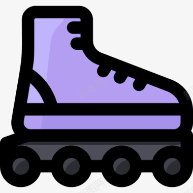 Rollerskate运输188线性颜色图标图标