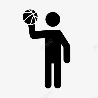 篮球运动员持球站立图标图标