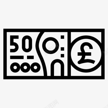 英镑货币132直系图标图标