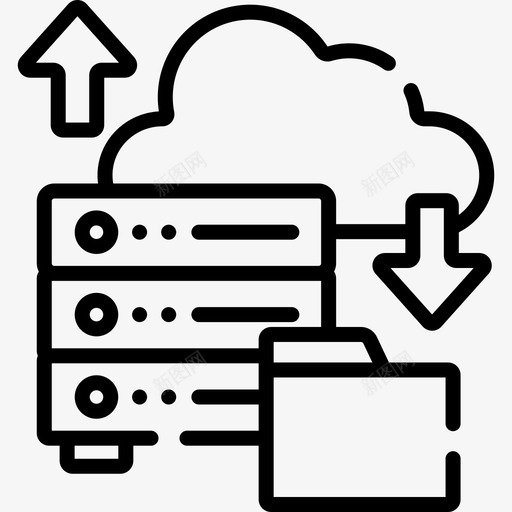 云技术100线性图标svg_新图网 https://ixintu.com 技术 线性