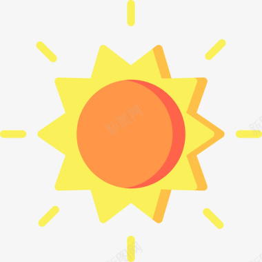 太阳沙漠54平坦图标图标