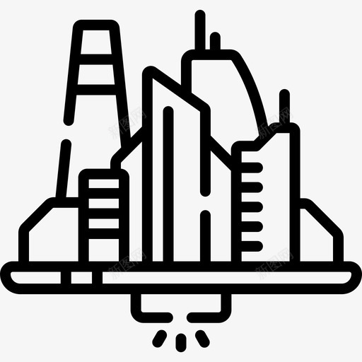 未来主义未来城市2线性图标svg_新图网 https://ixintu.com 城市 未来 未来主义 线性