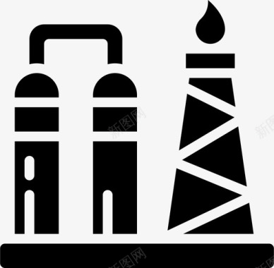 炼油厂石油和天然气6填充图标图标
