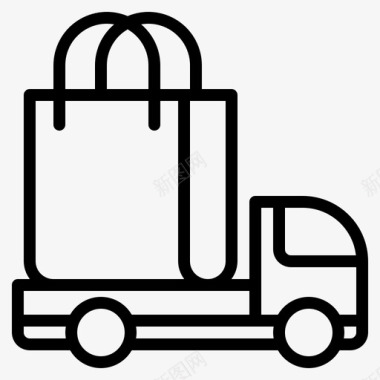 送货车网上购物8直线图标图标