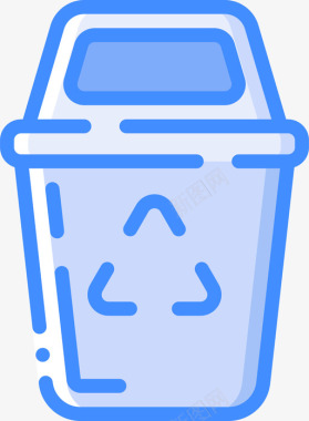 回收箱塑料制品4蓝色图标图标