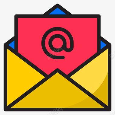 电子邮件网络技术15线颜色图标图标