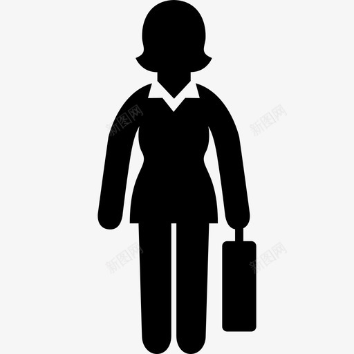 女商人企业主管图标svg_新图网 https://ixintu.com 主管 企业 商人 商务 手提箱
