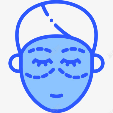 脸整形手术43蓝色图标