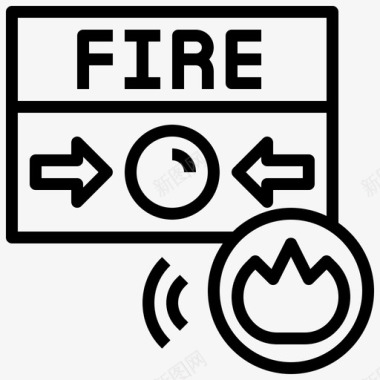 消防按钮智能家居76线性图标图标