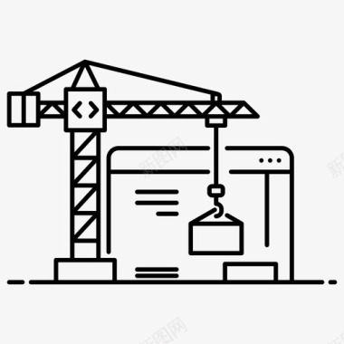 在建页面起重机在建图标