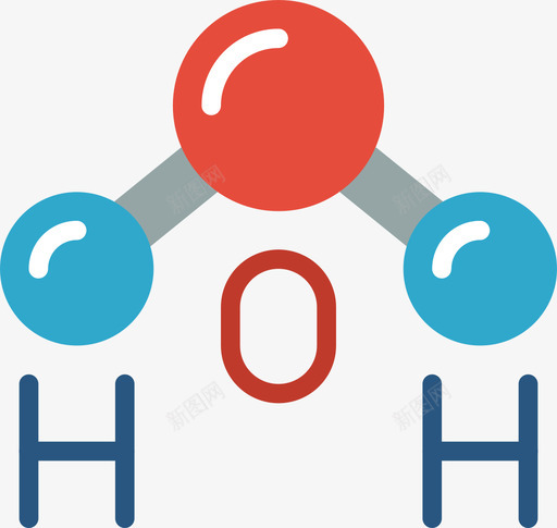分子水17扁平图标svg_新图网 https://ixintu.com 分子 扁平