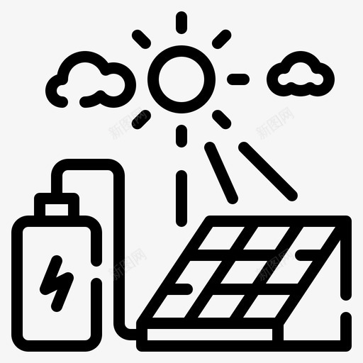 太阳能电池创新可再生能源1线性图标svg_新图网 https://ixintu.com 再生 创新 可再 太阳能电池 线性 能源