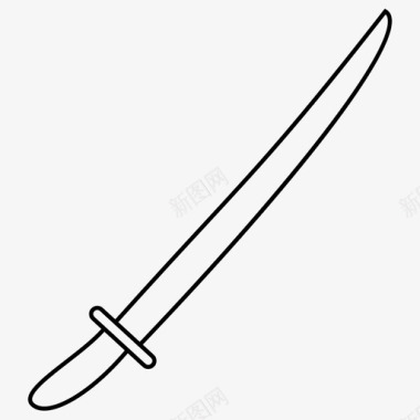 武士刀剑图标图标