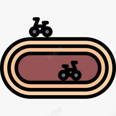 轨道自行车40彩色图标图标