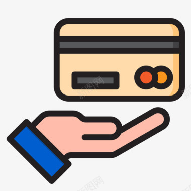 信用卡在线购物11线性颜色图标