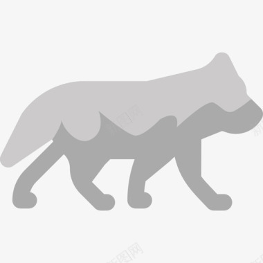 狼野生动物5扁平图标