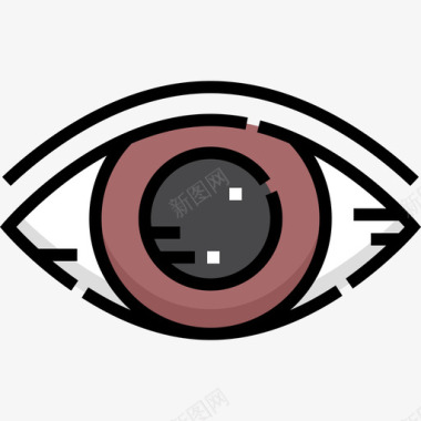 眼睛人体8线颜色图标图标