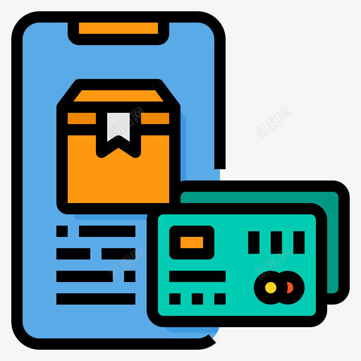 信用卡网上购物80线性颜色svg_新图网 https://ixintu.com 信用卡 网上购物 线性 颜色