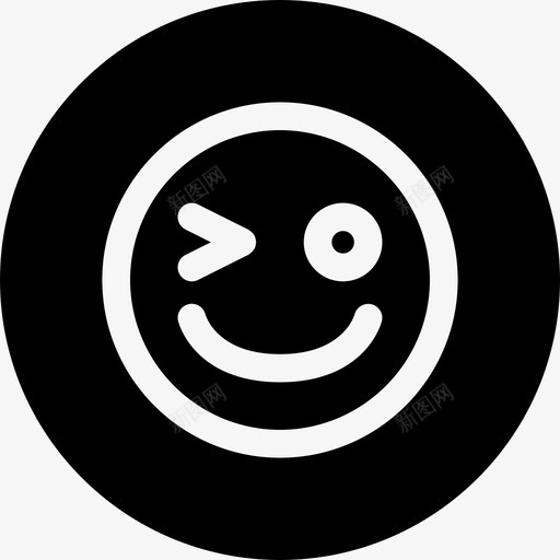 眨眼表情符号微笑svg_新图网 https://ixintu.com 表情 符号 眨眼 微笑 笑脸 徽章
