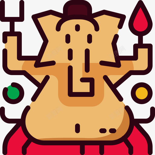 印度加内沙55svg_新图网 https://ixintu.com 印度 加内 线性 颜色