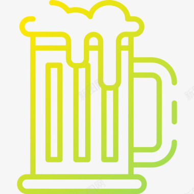 啤酒杯啤酒节53梯度图标