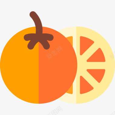 橙色食物181平坦图标图标