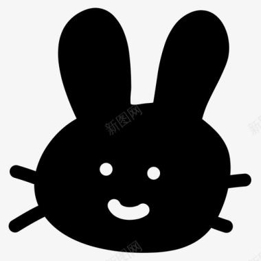 兔子动物涂鸦图标