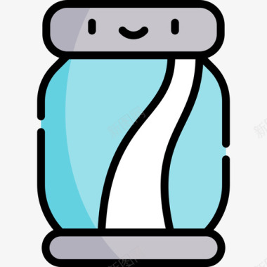 汽水罐快餐107线性颜色图标图标