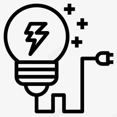 电灯泡概念工程图标图标