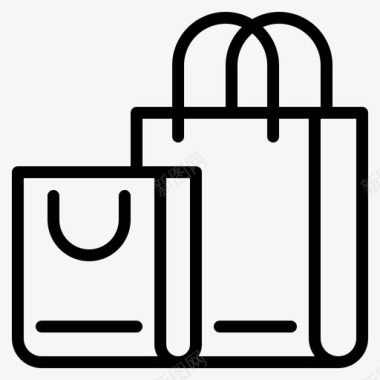 购物袋网上购物8直线图标