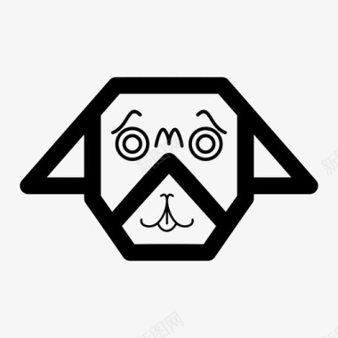折纸哈巴狗动物工艺图标图标