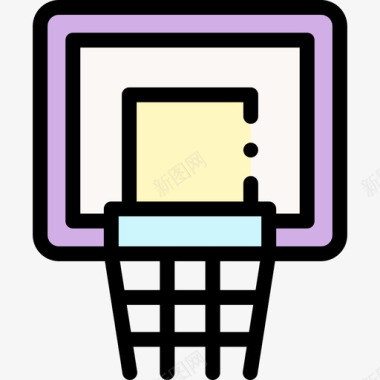 篮球运动训练4线条颜色图标图标